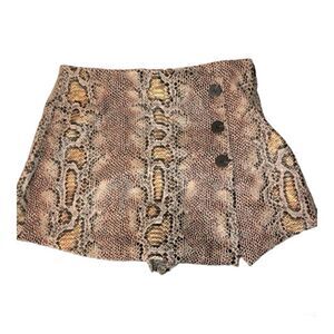 Akita Snakeskin Button Skort Skirt | size L